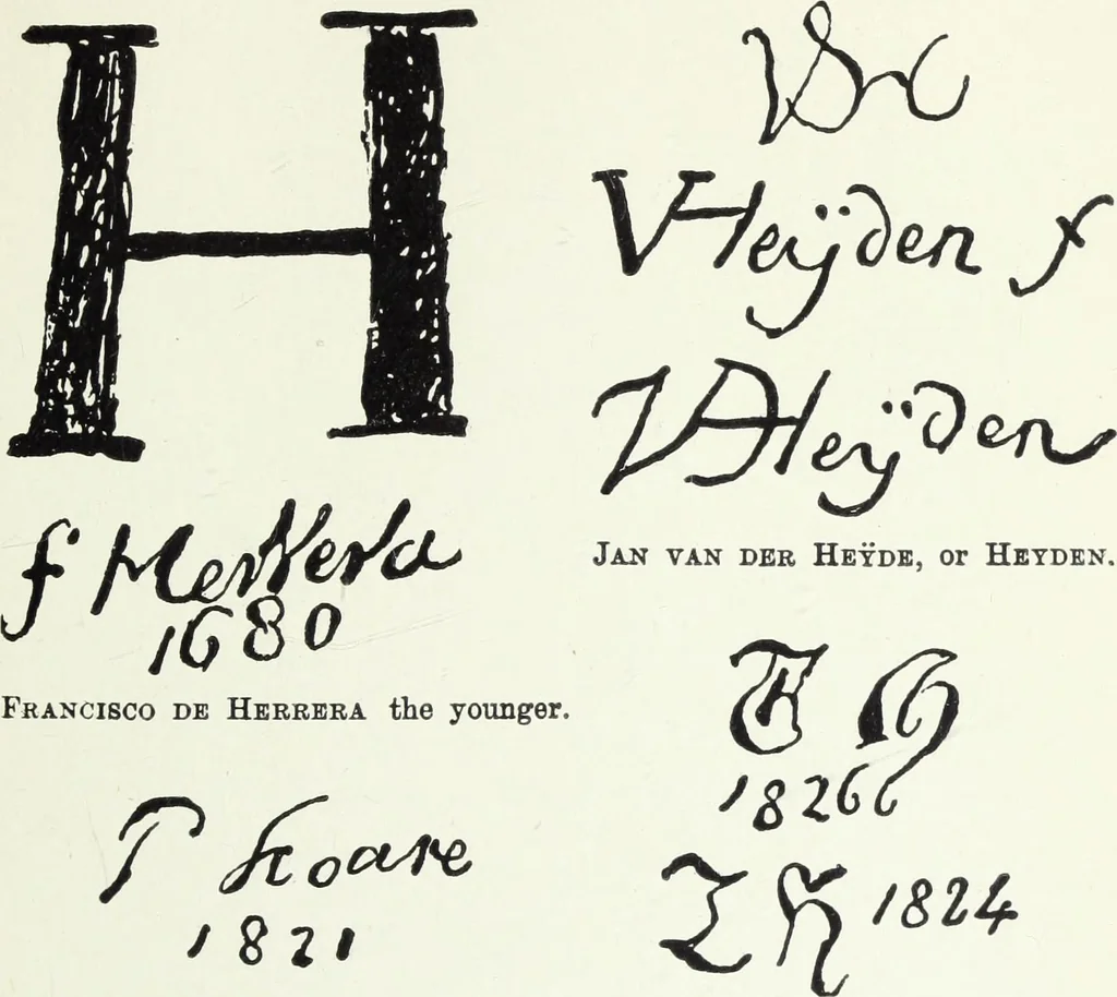 An illustration from Painters and their works: a dictionary of great artists who are not now alive, giving their names, lives, and the prices paid for their works at auctions, 1896, leaf 504