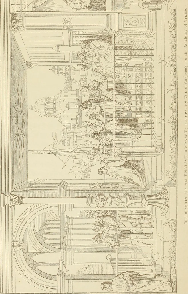 An illustration from A history of painting in north Italy : Venice, Padua, Vicenza, Verona, Ferrara, Milan, Friuli, Brescia, from the fourteenth to the sixteenth century : drawn up from fresh materials after recent researches in the archives of Italy, and from personal inspection of the works of art scattered throughout Europe, 1871, leaf 237