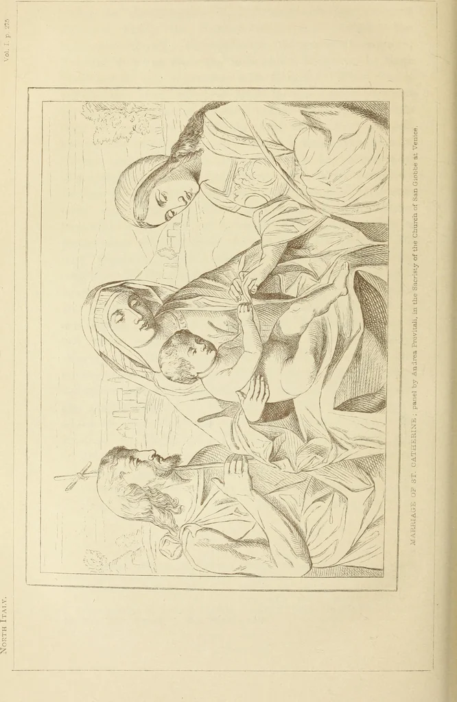An illustration from A history of painting in north Italy : Venice, Padua, Vicenza, Verona, Ferrara, Milan, Friuli, Brescia, from the fourteenth to the sixteenth century : drawn up from fresh materials after recent researches in the archives of Italy, and from personal inspection of the works of art scattered throughout Europe, 1871, leaf 321