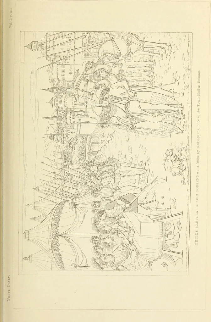 An illustration from A history of painting in north Italy : Venice, Padua, Vicenza, Verona, Ferrara, Milan, Friuli, Brescia, from the fourteenth to the sixteenth century : drawn up from fresh materials after recent researches in the archives of Italy, and from personal inspection of the works of art scattered throughout Europe, 1871, leaf 416