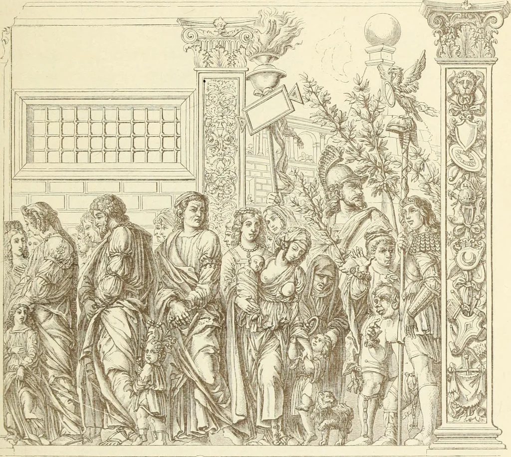 An illustration from A history of painting in north Italy : Venice, Padua, Vicenza, Verona, Ferrara, Milan, Friuli, Brescia, from the fourteenth to the sixteenth century : drawn up from fresh materials after recent researches in the archives of Italy, and from personal inspection of the works of art scattered throughout Europe, 1871, leaf 462