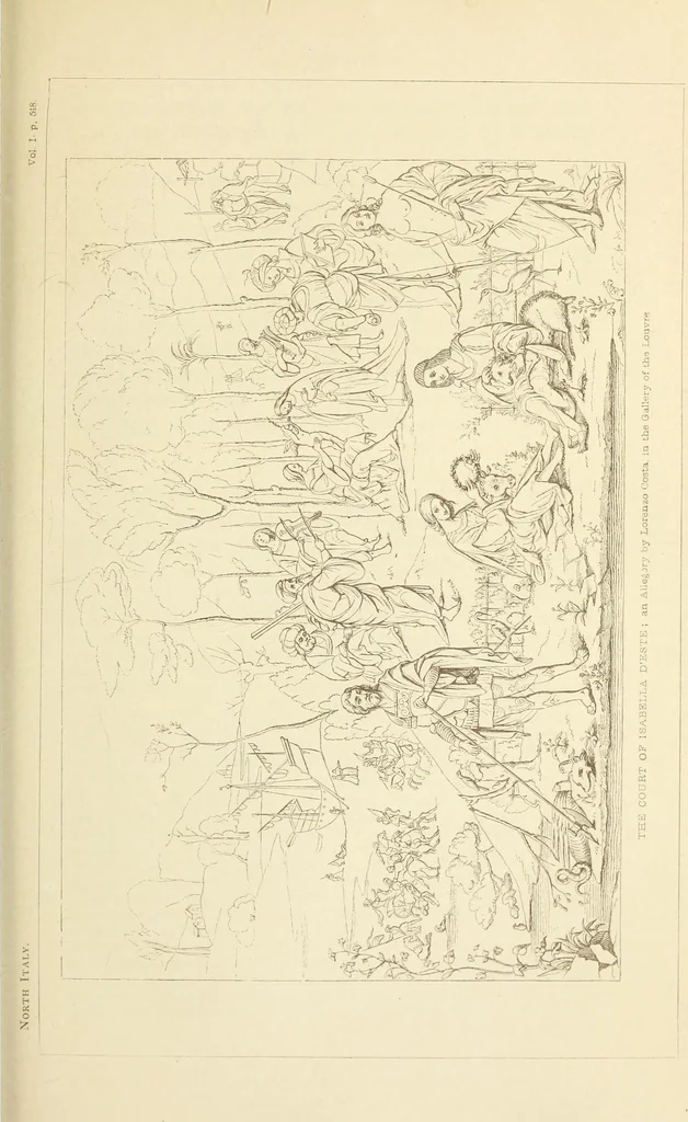 An illustration from A history of painting in north Italy : Venice, Padua, Vicenza, Verona, Ferrara, Milan, Friuli, Brescia, from the fourteenth to the sixteenth century : drawn up from fresh materials after recent researches in the archives of Italy, and from personal inspection of the works of art scattered throughout Europe, 1871, leaf 620