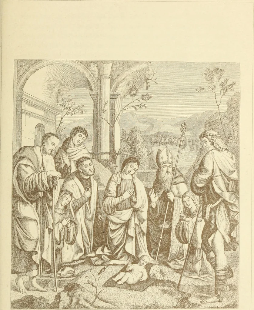 An illustration from A history of painting in north Italy : Venice, Padua, Vicenza, Verona, Ferrara, Milan, Friuli, Brescia, from the fourteenth to the sixteenth century : drawn up from fresh materials after recent researches in the archives of Italy, and from personal inspection of the works of art scattered throughout Europe, 1871, leaf 636