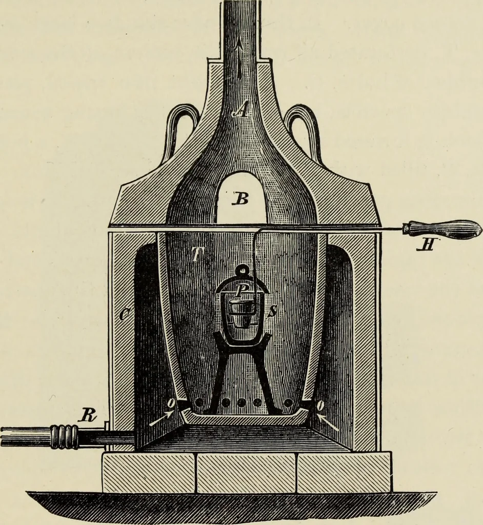 An illustration from Painting on glass and porcelain, and enamel painting : a complete introduction to the preparation of all the colours and fluxes used for painting on glass, porcelain, enamel, faience and stoneware ..., 1897, leaf 146