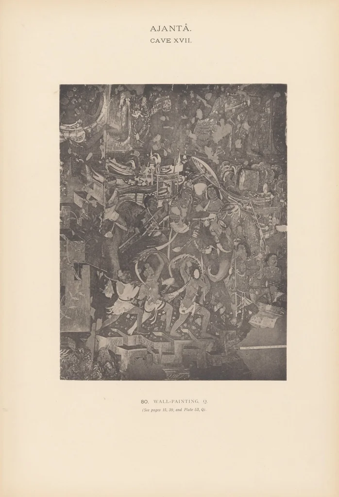 An illustration from The paintings in the Buddhist cave-temples of Ajantâ, Khandesh, India, 1896, leaf 211