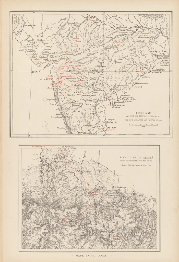 An illustration from The paintings in the Buddhist cave-temples of Ajantâ, Khandesh, India, 1896, leaf 53