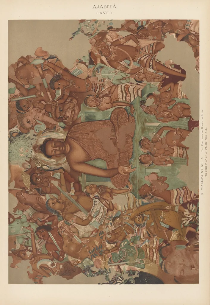 An illustration from The paintings in the Buddhist cave-temples of Ajantâ, Khandesh, India, 1896, leaf 67