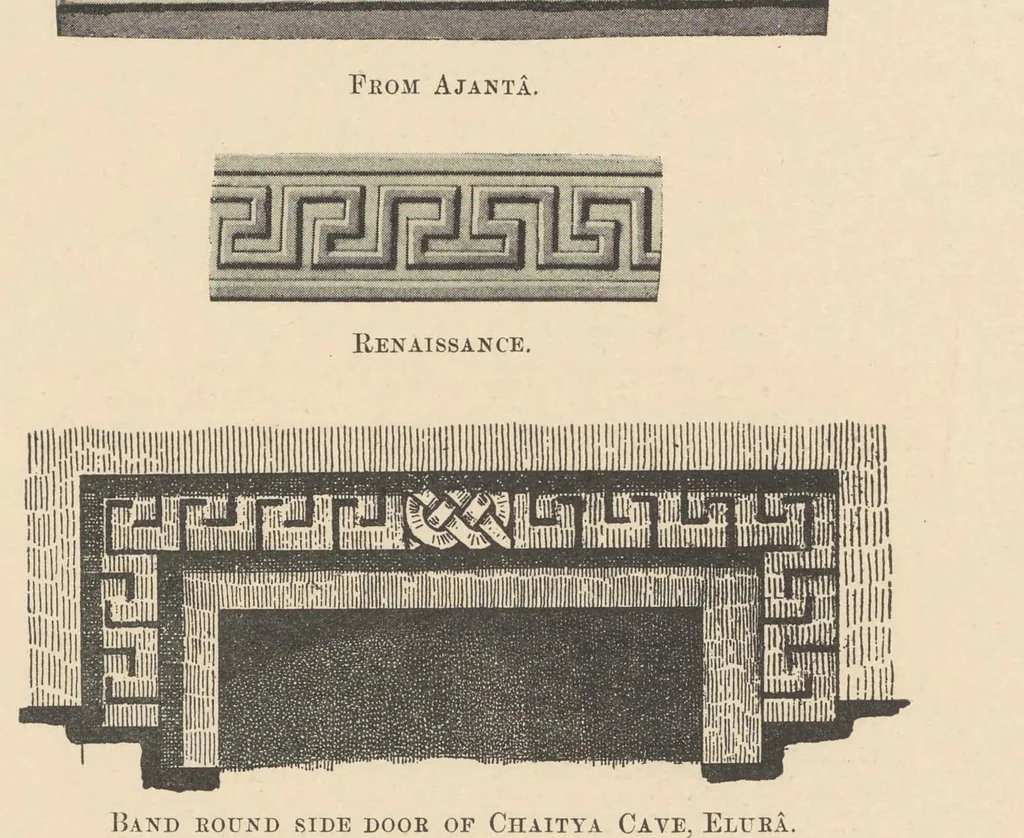 An illustration from The paintings in the Buddhist cave-temples of Ajantâ, Khandesh, India, 1896, leaf 10