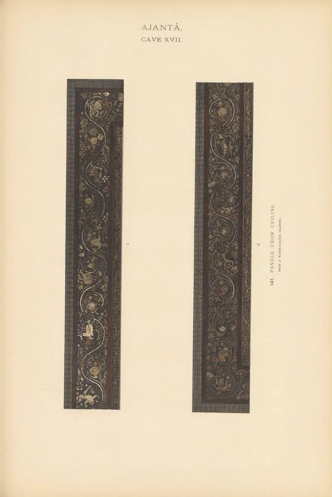 An illustration from The paintings in the Buddhist cave-temples of Ajantâ, Khandesh, India, 1896, leaf 115
