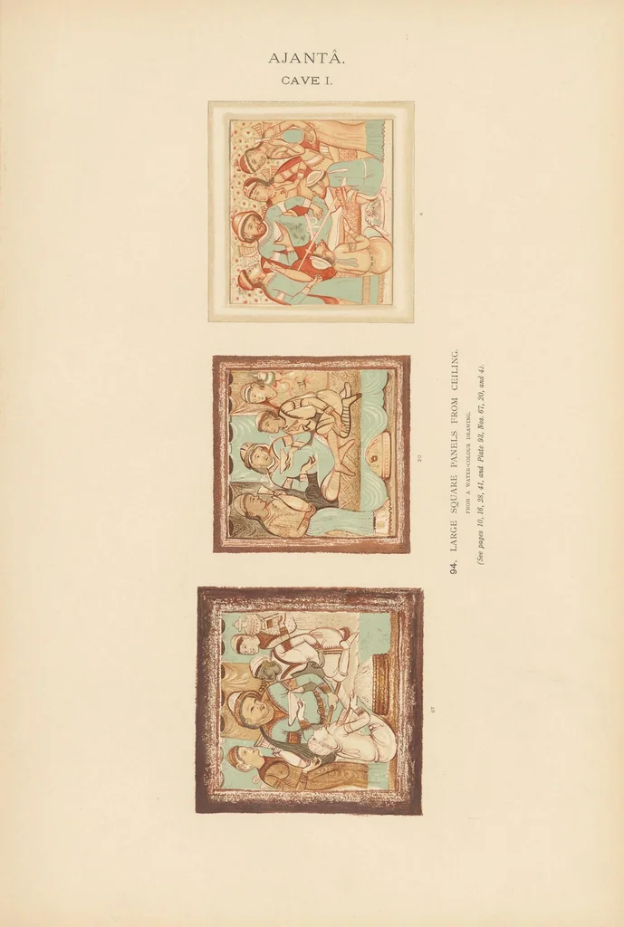 An illustration from The paintings in the Buddhist cave-temples of Ajantâ, Khandesh, India, 1896, leaf 21