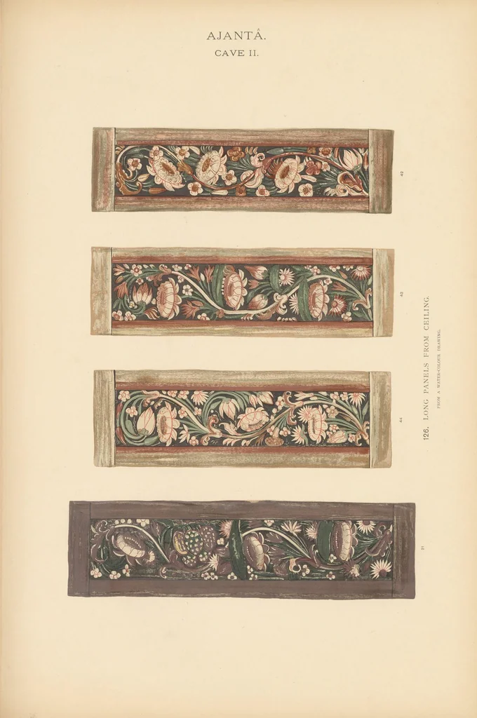 An illustration from The paintings in the Buddhist cave-temples of Ajantâ, Khandesh, India, 1896, leaf 85