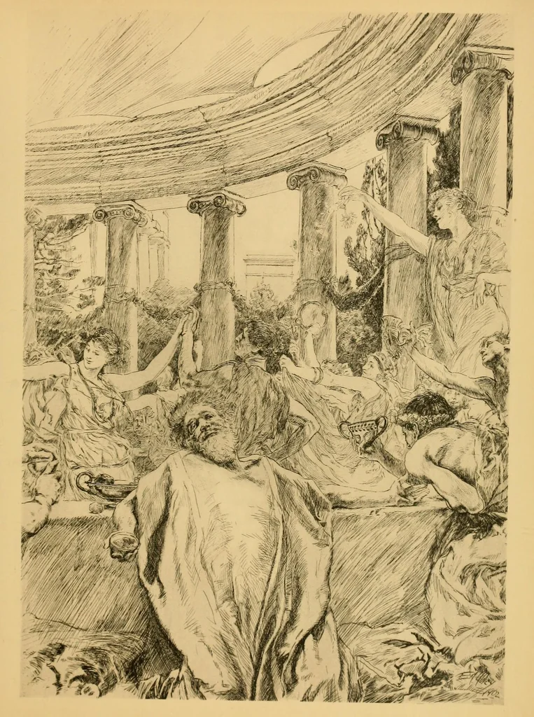 An illustration from Paintings & illustrations, 1900, leaf 47