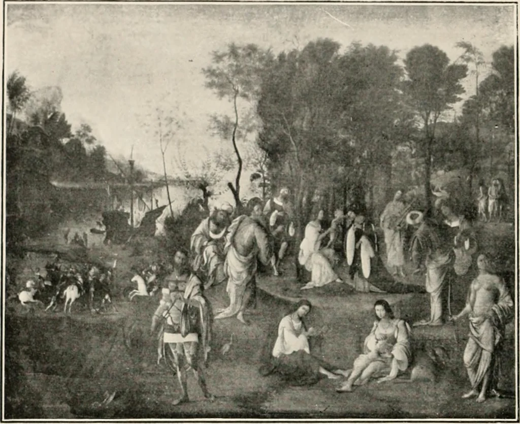 An illustration from Paintings of the Louvre, Italian and Spanish, 1905, leaf 115