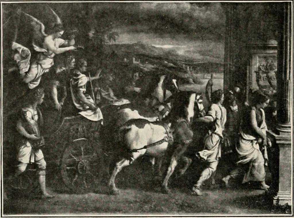 An illustration from Paintings of the Louvre, Italian and Spanish, 1905, leaf 167