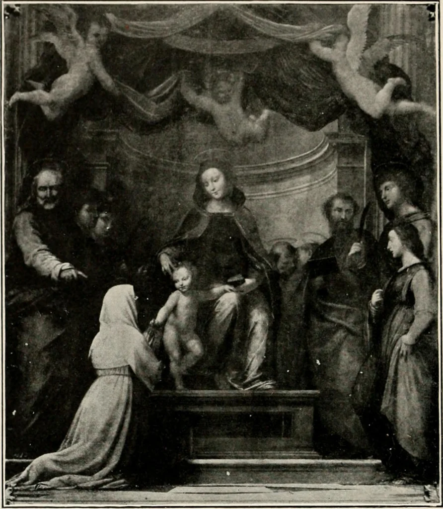 An illustration from Paintings of the Louvre, Italian and Spanish, 1905, leaf 173