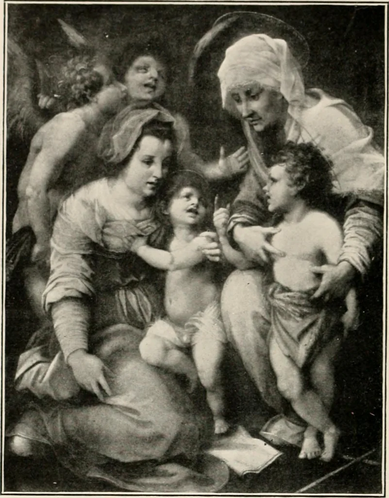 An illustration from Paintings of the Louvre, Italian and Spanish, 1905, leaf 177