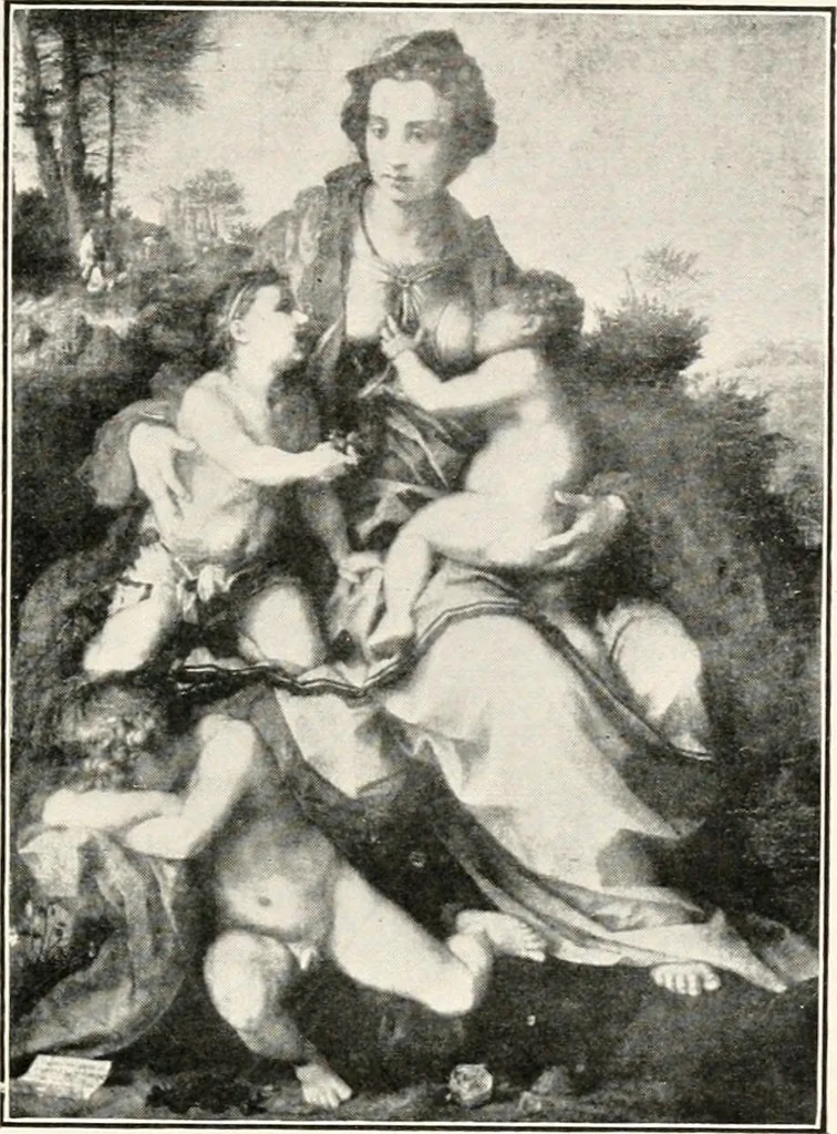 An illustration from Paintings of the Louvre, Italian and Spanish, 1905, leaf 178