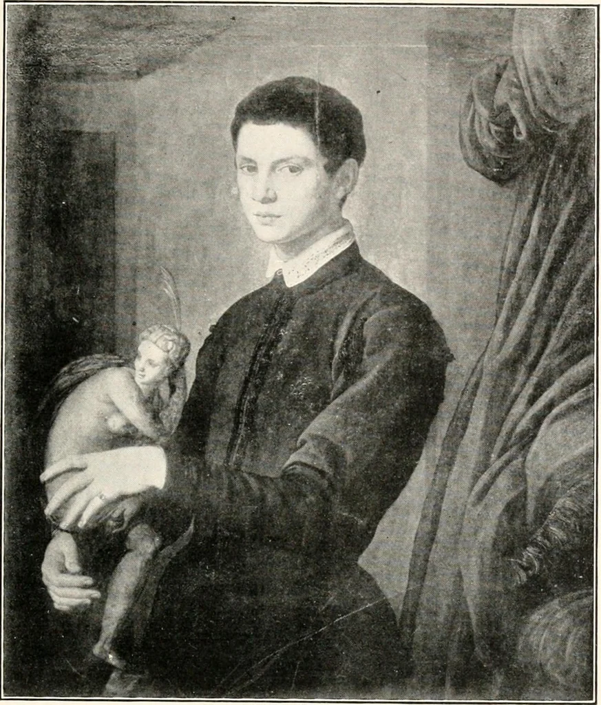 An illustration from Paintings of the Louvre, Italian and Spanish, 1905, leaf 182
