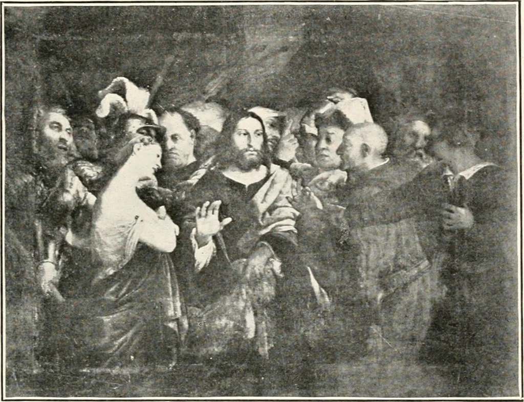 An illustration from Paintings of the Louvre, Italian and Spanish, 1905, leaf 184