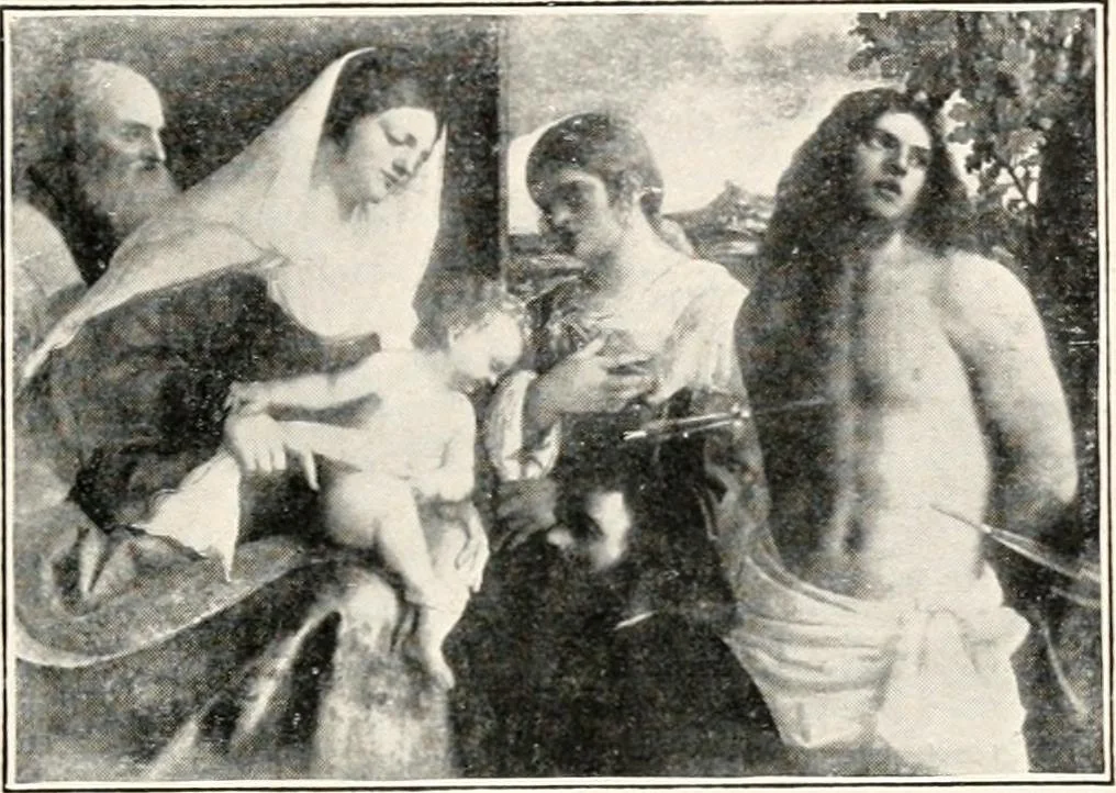 An illustration from Paintings of the Louvre, Italian and Spanish, 1905, leaf 188
