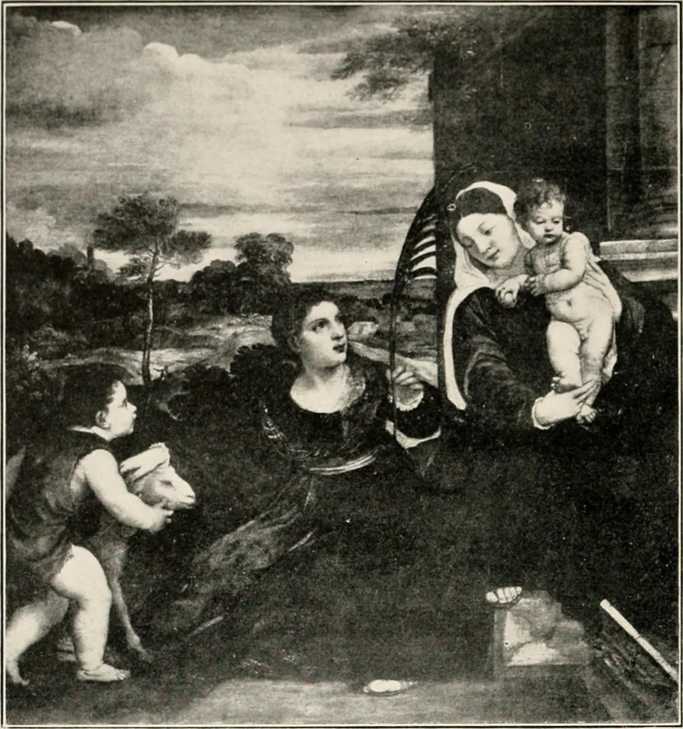 An illustration from Paintings of the Louvre, Italian and Spanish, 1905, leaf 191