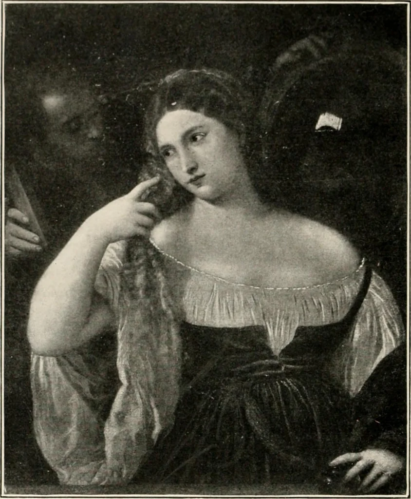 An illustration from Paintings of the Louvre, Italian and Spanish, 1905, leaf 197