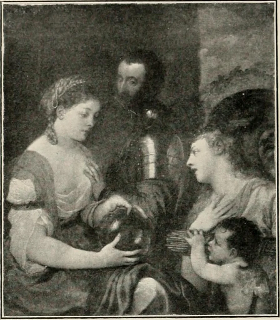 An illustration from Paintings of the Louvre, Italian and Spanish, 1905, leaf 199