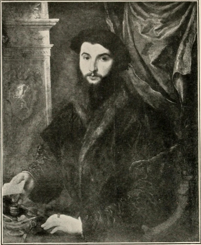 An illustration from Paintings of the Louvre, Italian and Spanish, 1905, leaf 203