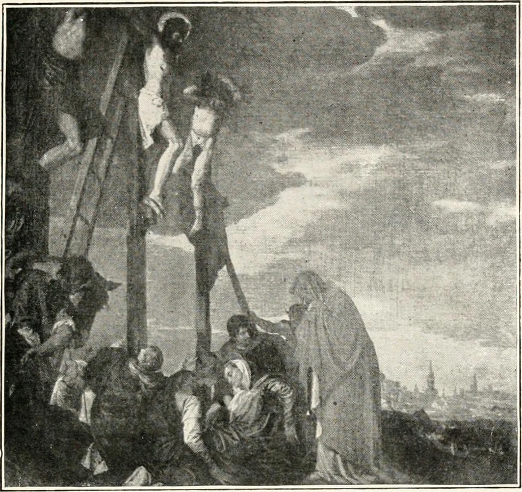 An illustration from Paintings of the Louvre, Italian and Spanish, 1905, leaf 216