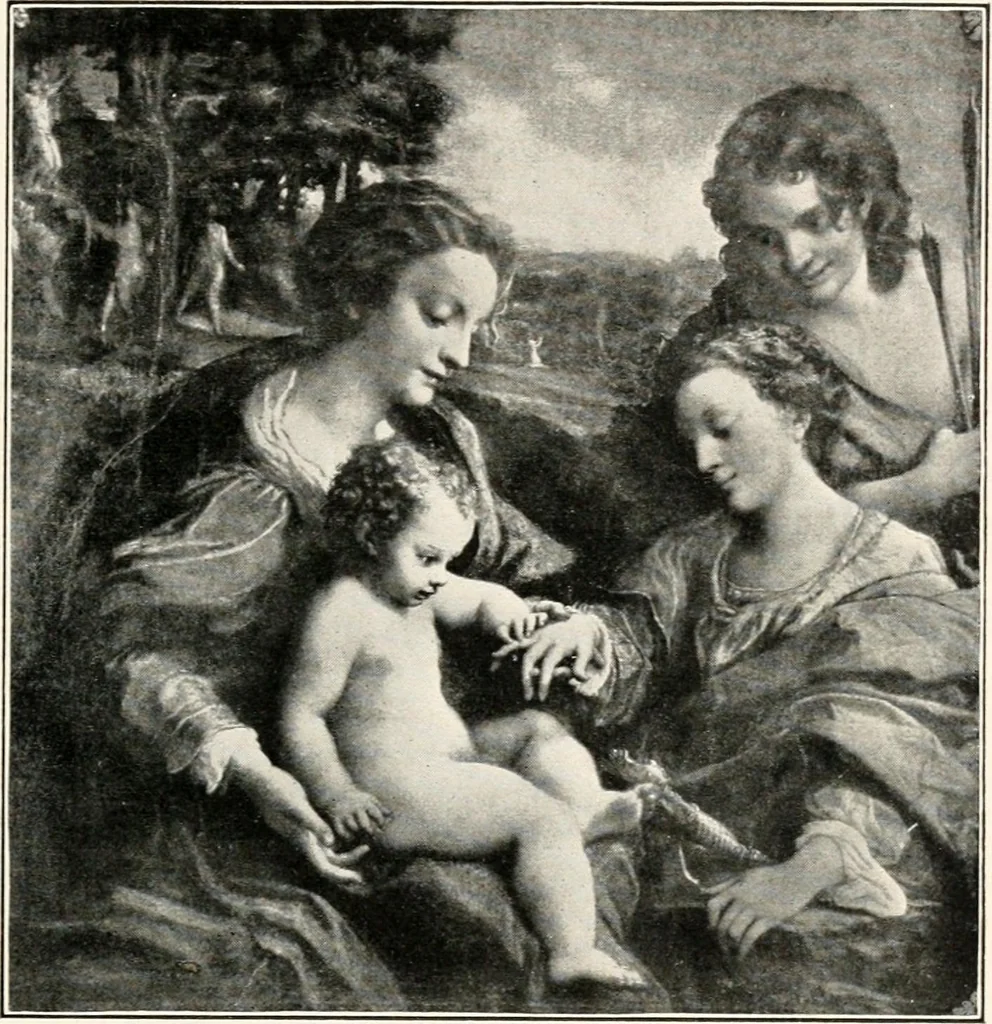 An illustration from Paintings of the Louvre, Italian and Spanish, 1905, leaf 228