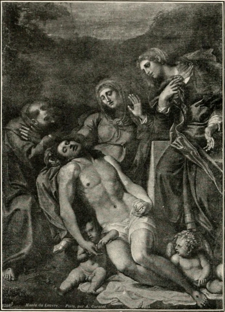 An illustration from Paintings of the Louvre, Italian and Spanish, 1905, leaf 235
