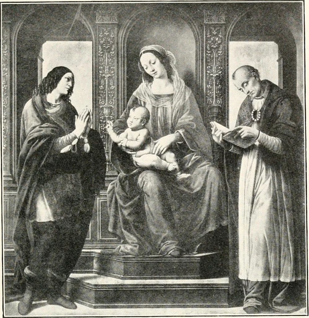 An illustration from Paintings of the Louvre, Italian and Spanish, 1905, leaf 64