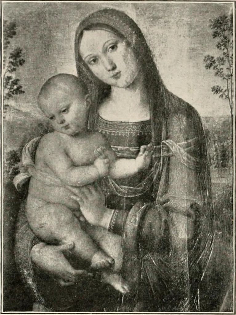 An illustration from Paintings of the Louvre, Italian and Spanish, 1905, leaf 91