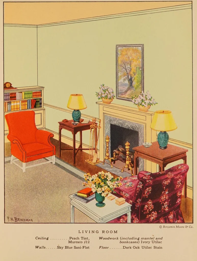 An illustration from [Paints for interior decorations] : Benjamin Moore & Co, 1930, leaf 13
