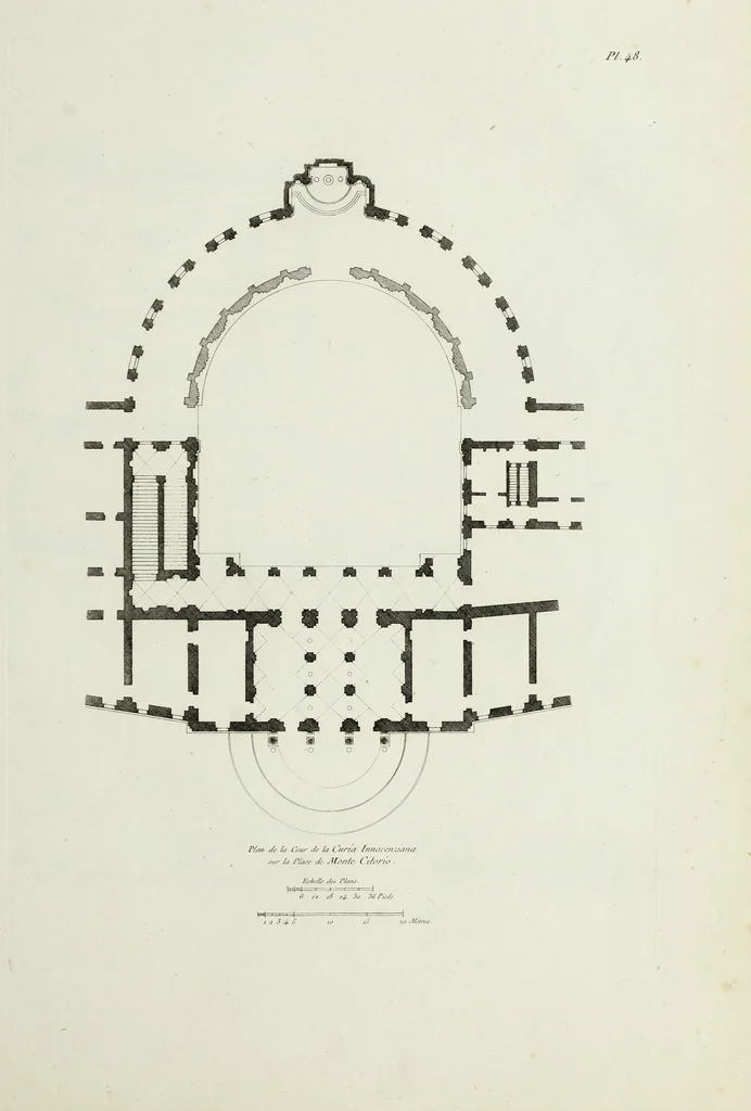 An illustration from Palais, maisons, et autres édifices modernes, dessinés a Rome; : publiés a Paris, 1798, leaf 106