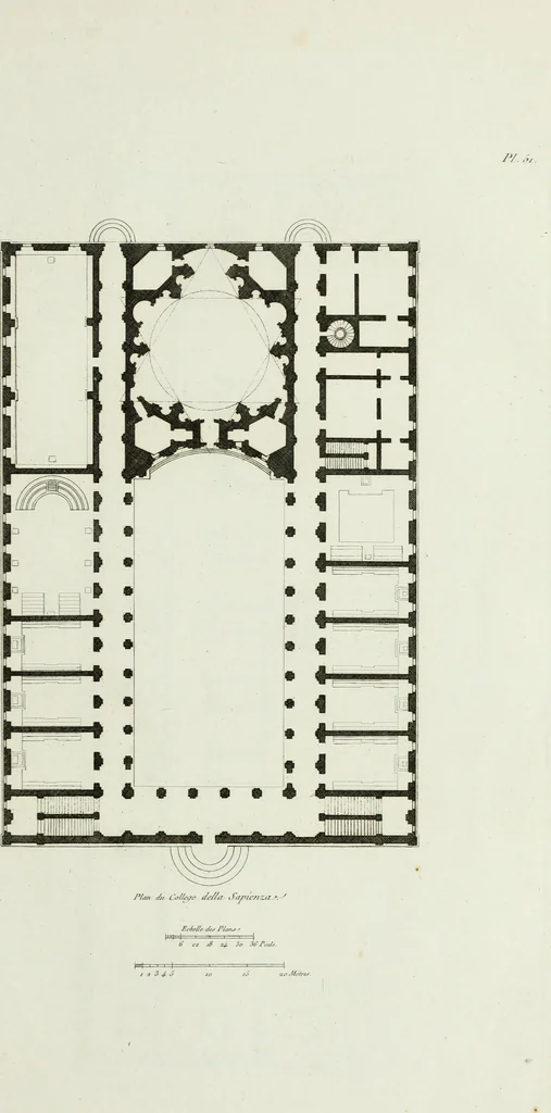 An illustration from Palais, maisons, et autres édifices modernes, dessinés a Rome; : publiés a Paris, 1798, leaf 112