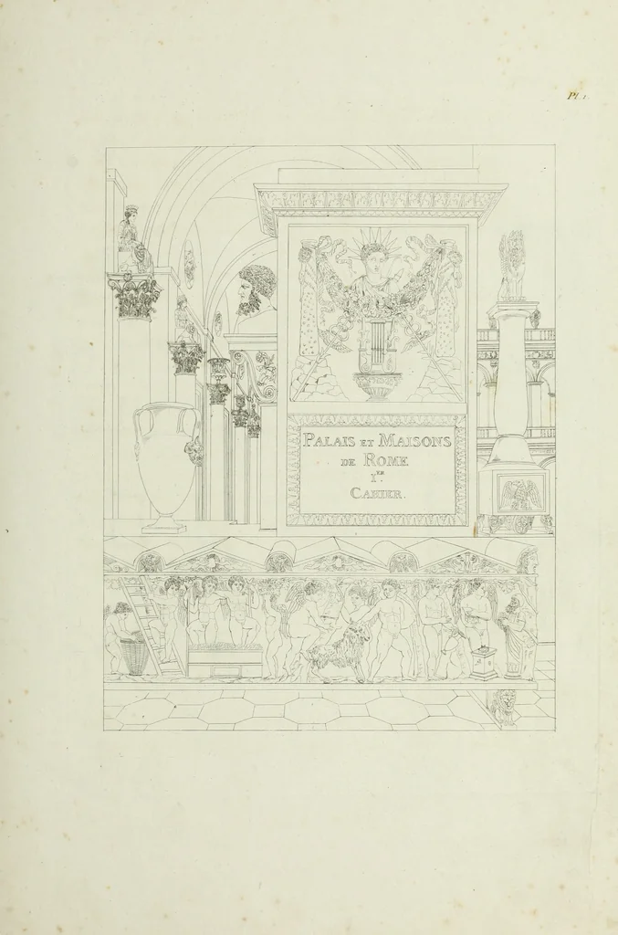 An illustration from Palais, maisons, et autres édifices modernes, dessinés a Rome; : publiés a Paris, 1798, leaf 12