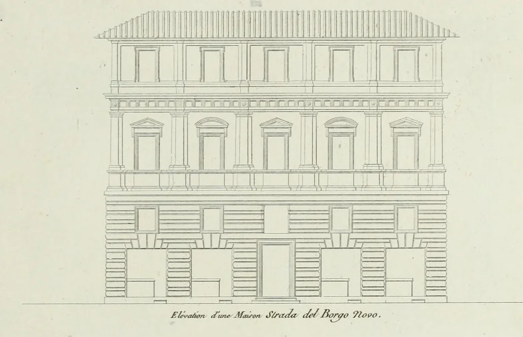 An illustration from Palais, maisons, et autres édifices modernes, dessinés a Rome; : publiés a Paris, 1798, leaf 124