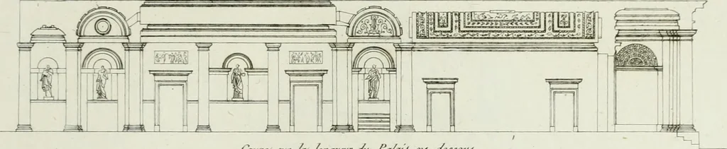 An illustration from Palais, maisons, et autres édifices modernes, dessinés a Rome; : publiés a Paris, 1798, leaf 128