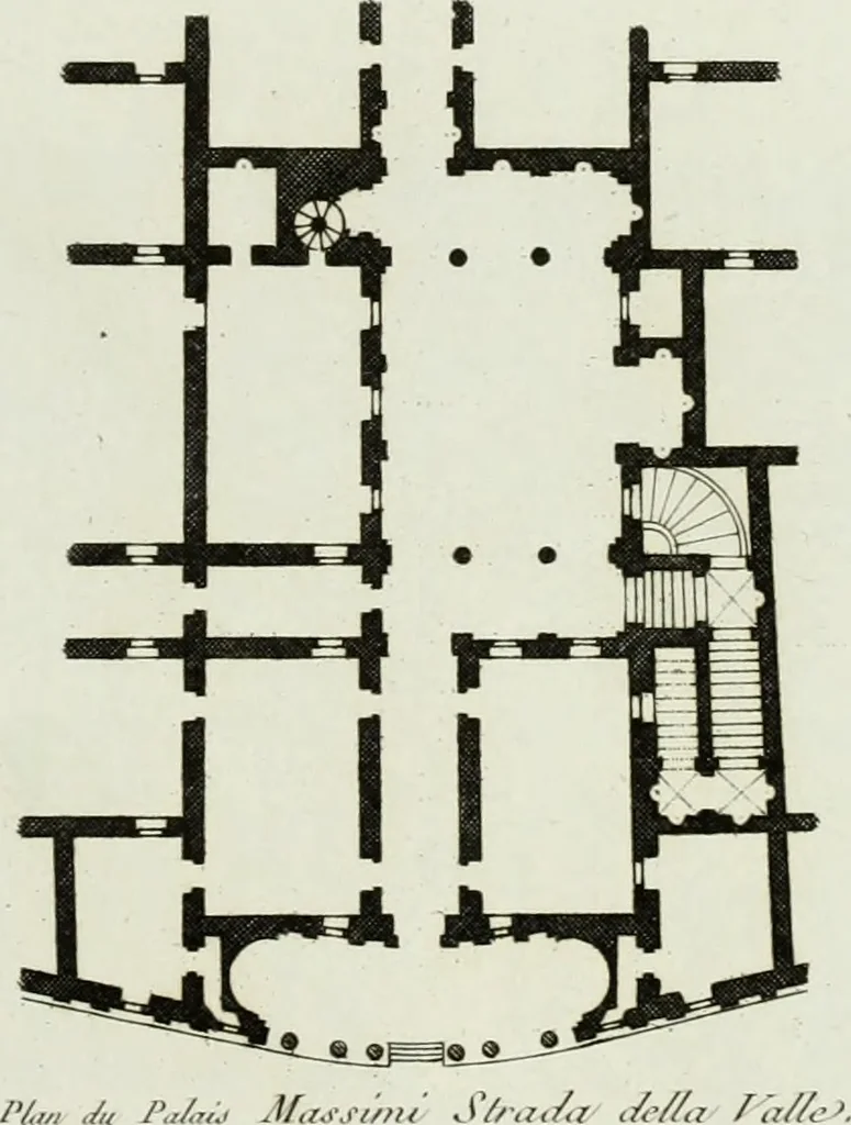 An illustration from Palais, maisons, et autres édifices modernes, dessinés a Rome; : publiés a Paris, 1798, leaf 128