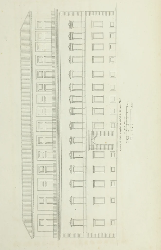 An illustration from Palais, maisons, et autres édifices modernes, dessinés a Rome; : publiés a Paris, 1798, leaf 138
