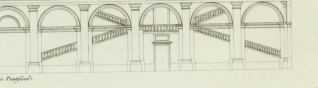 An illustration from Palais, maisons, et autres édifices modernes, dessinés a Rome; : publiés a Paris, 1798, leaf 140
