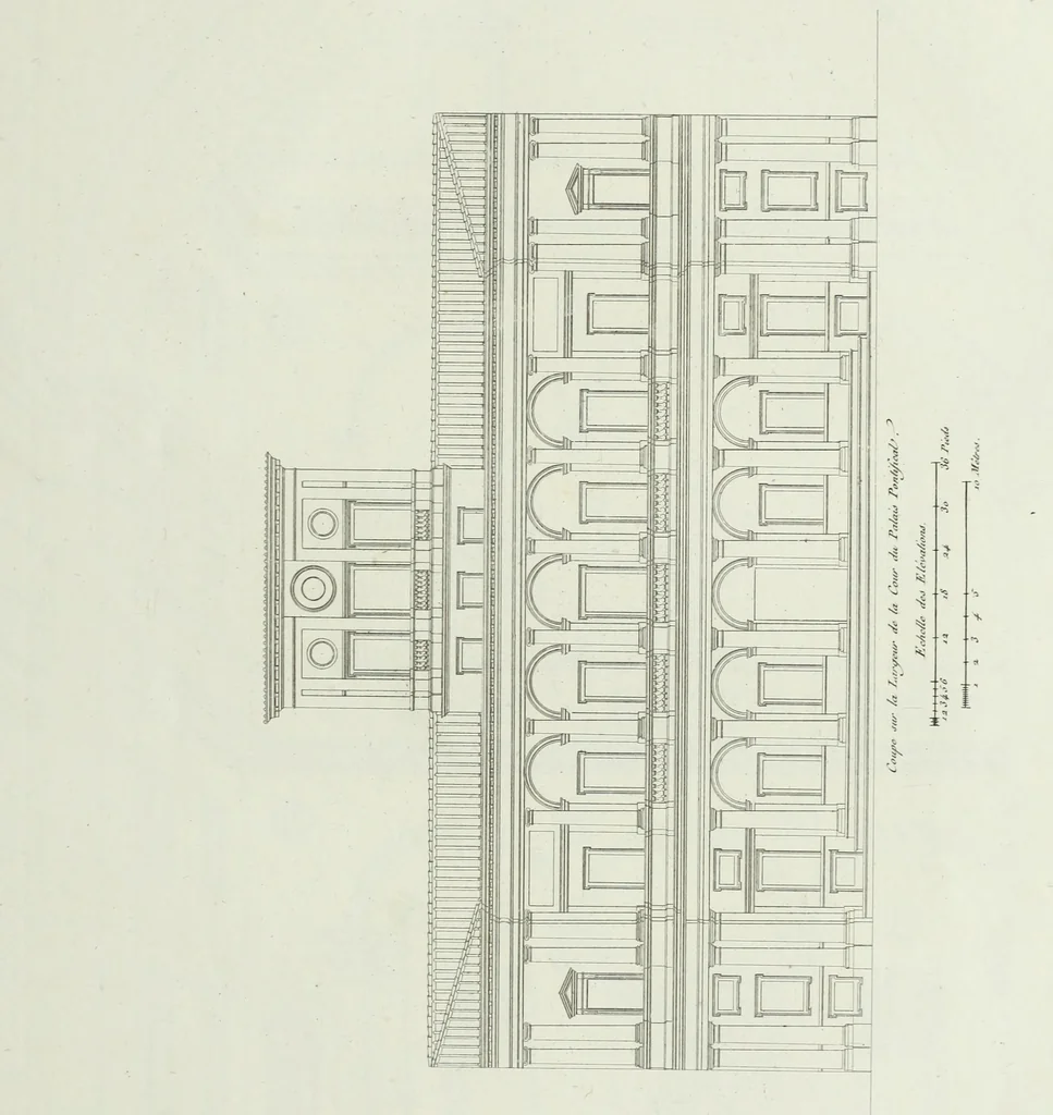 An illustration from Palais, maisons, et autres édifices modernes, dessinés a Rome; : publiés a Paris, 1798, leaf 142