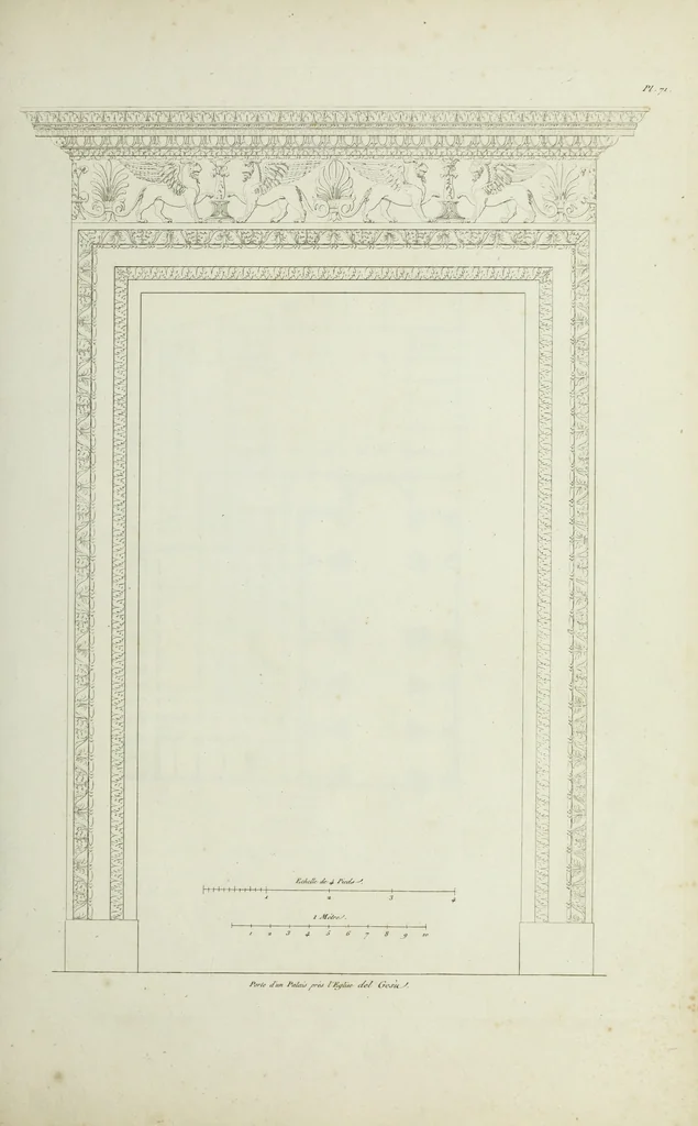 An illustration from Palais, maisons, et autres édifices modernes, dessinés a Rome; : publiés a Paris, 1798, leaf 152