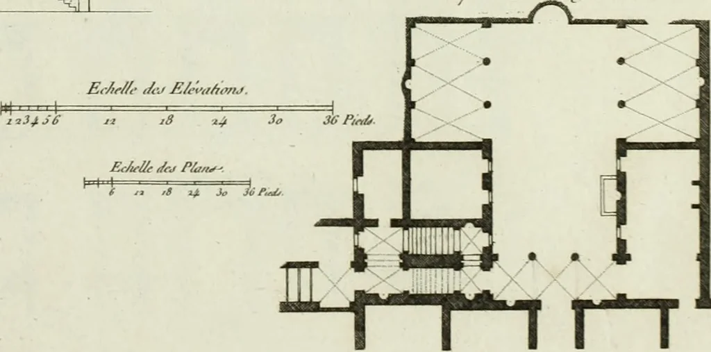An illustration from Palais, maisons, et autres édifices modernes, dessinés a Rome; : publiés a Paris, 1798, leaf 16