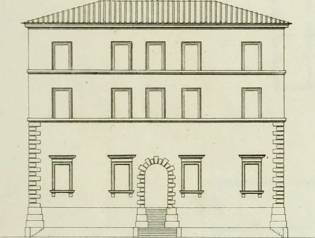 An illustration from Palais, maisons, et autres édifices modernes, dessinés a Rome; : publiés a Paris, 1798, leaf 16