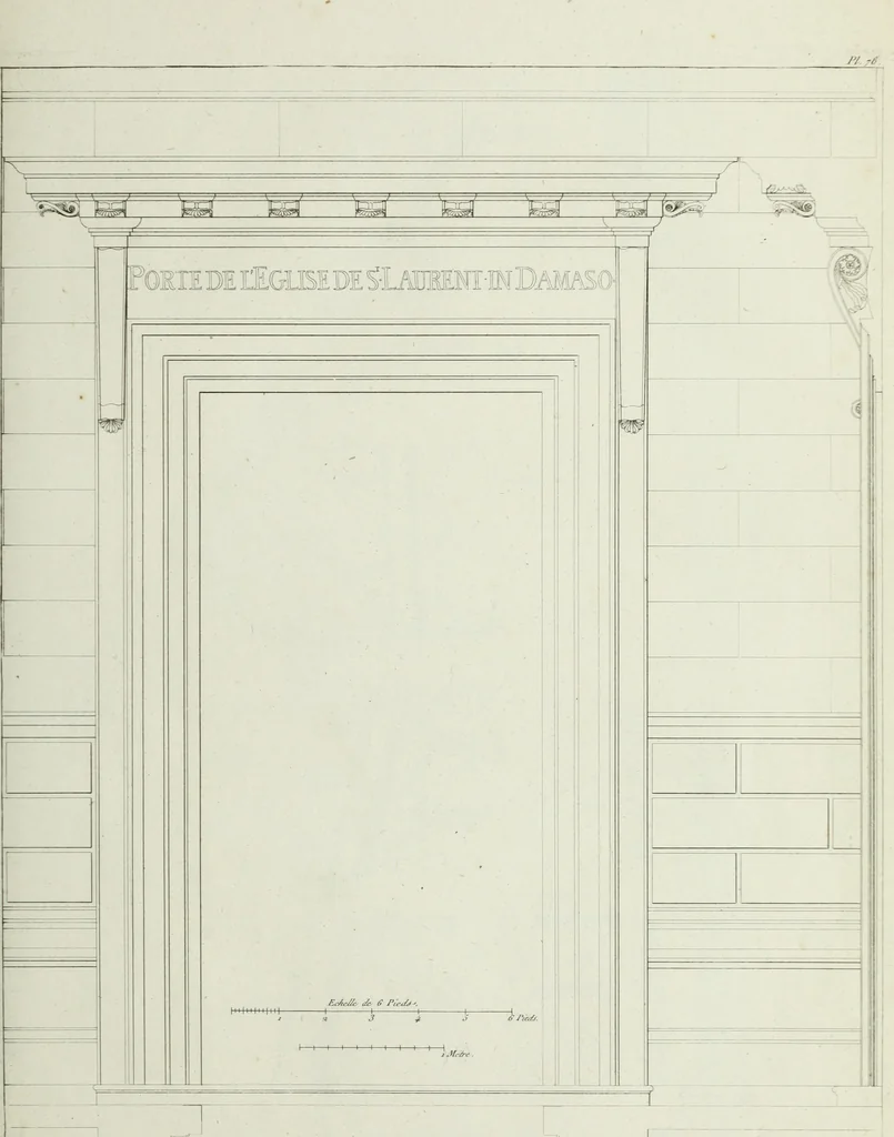 An illustration from Palais, maisons, et autres édifices modernes, dessinés a Rome; : publiés a Paris, 1798, leaf 166