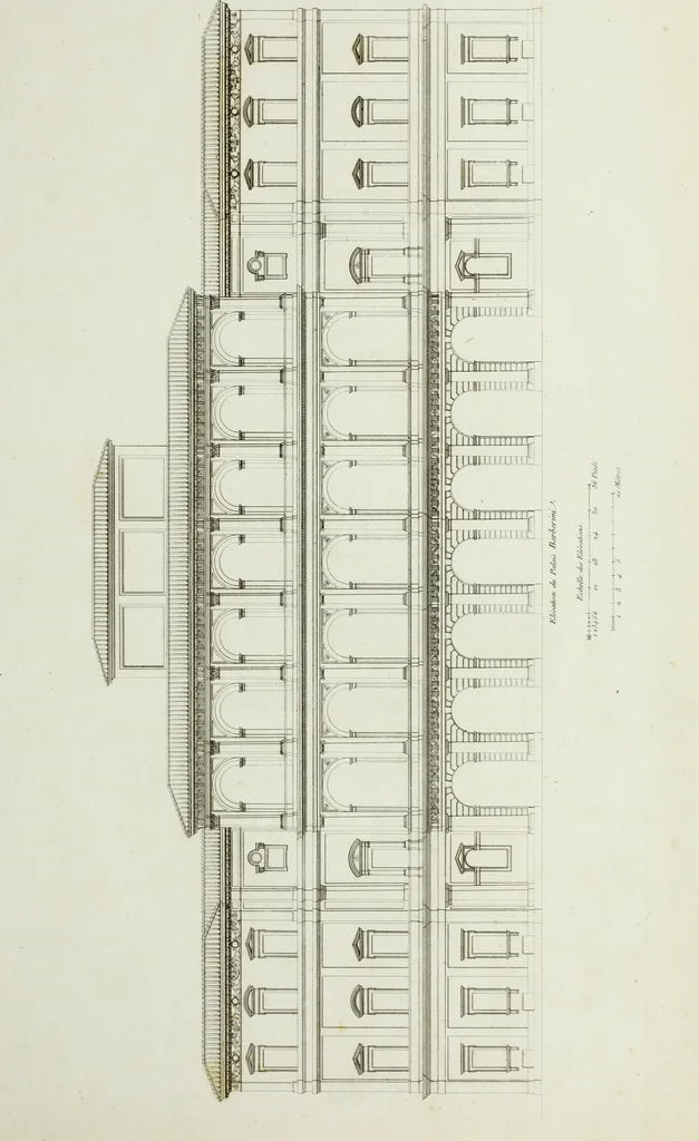 An illustration from Palais, maisons, et autres édifices modernes, dessinés a Rome; : publiés a Paris, 1798, leaf 174