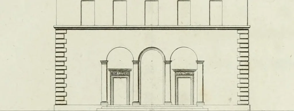 An illustration from Palais, maisons, et autres édifices modernes, dessinés a Rome; : publiés a Paris, 1798, leaf 176