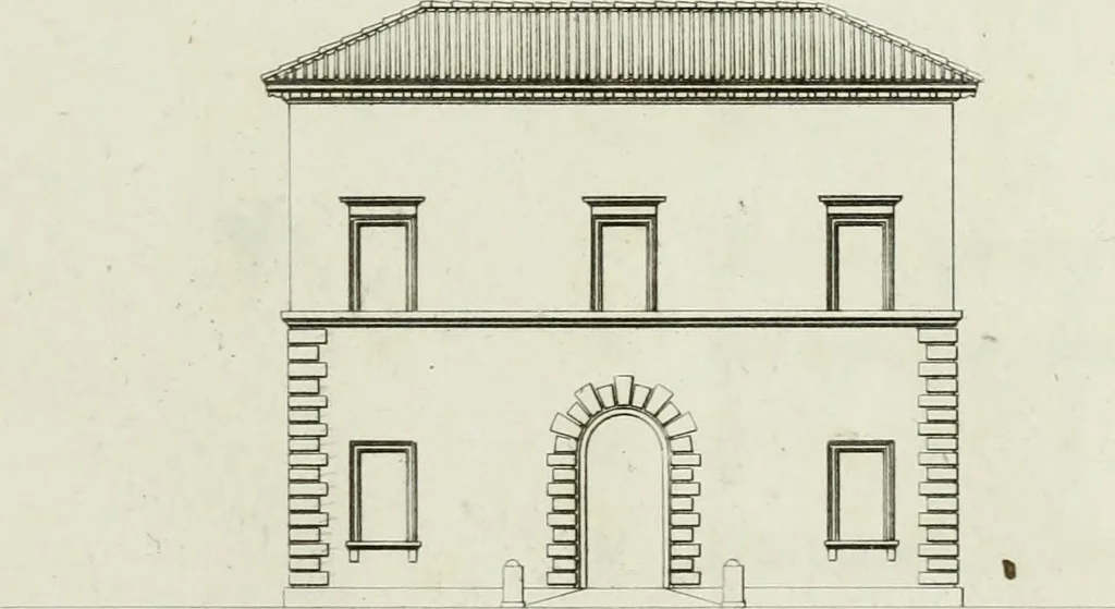 An illustration from Palais, maisons, et autres édifices modernes, dessinés a Rome; : publiés a Paris, 1798, leaf 176